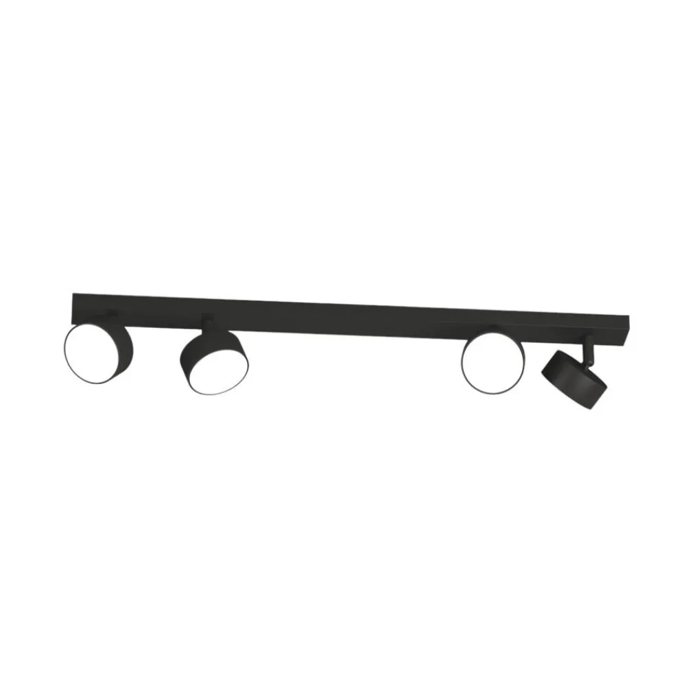 Plafoniere Moderne-Top Light Plafoniera per cucina moderna 4 faretti orientabili neri toplight