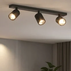 Plafoniere Moderne-Top Light Plafoniera per cucina moderna nera 3 luci orientabili toplight