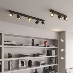 Plafoniere Moderne-Top Light Plafoniera per cucina moderna nera 3 luci orientabili toplight