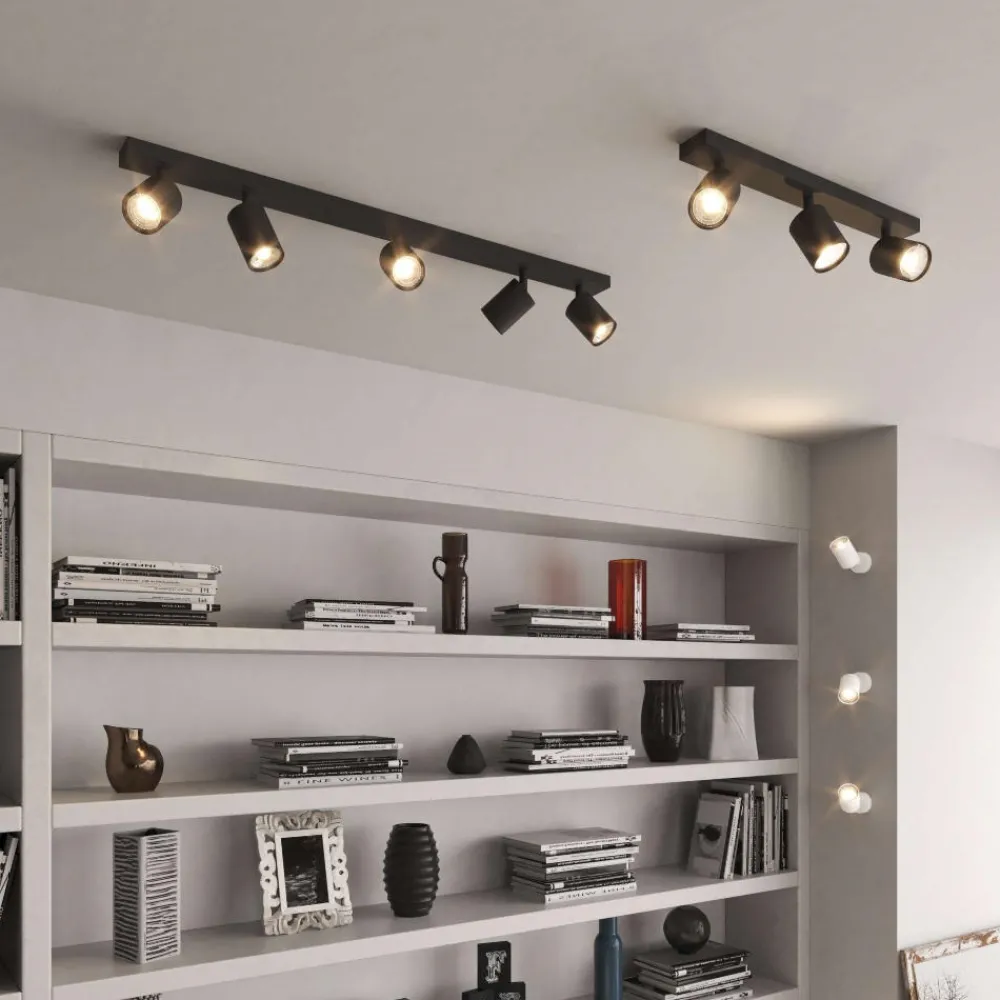 Plafoniere Moderne-Top Light Plafoniera per cucina moderna nera 3 luci orientabili toplight