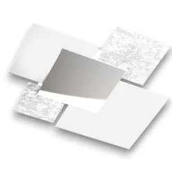 Plafoniere Moderne-Top Light Plafoniera per cucina moderna 46cm toplight shadow vetri bianco foglia argento