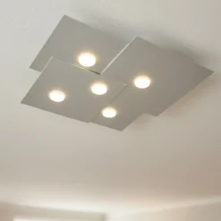 Plafoniere Moderne-Top Light Plafoniera per cucina moderna grigio toplight plate
