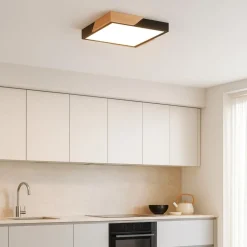 Plafoniere Moderne-Selezionato da Mazzolaluce Plafoniera per cucina moderna nero legno led 20w 3000k dimmerabile