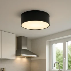 Plafoniere Moderne-Selezionato da Mazzolaluce Plafoniera per cucina nera 12cm 3000k 12w rotonda fp