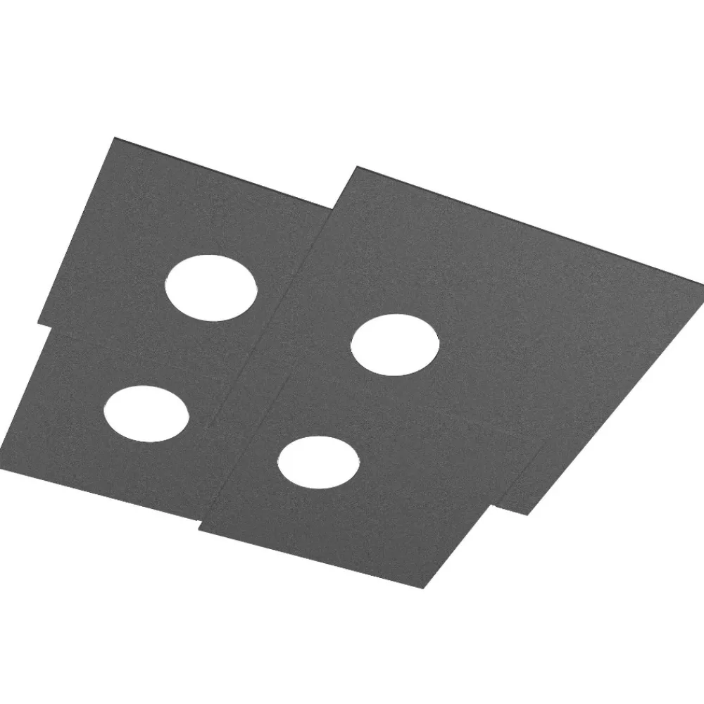 Plafoniere Moderne-Top Light Plafoniera per cucina plate antracite moderna