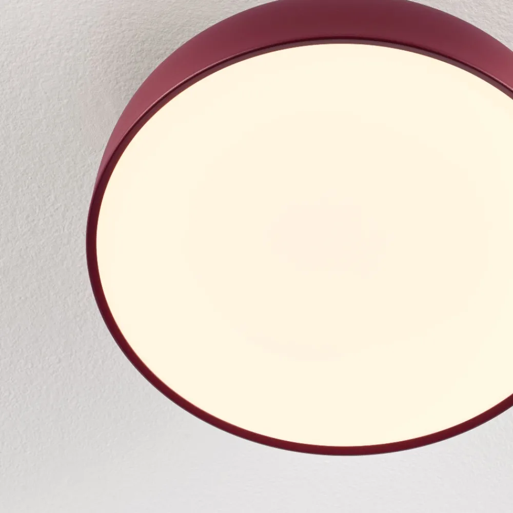 Plafoniere Moderne-Selezionato da Mazzolaluce Plafoniera per cucina rosso bordeaux 40 cm moderna tonda led 27w 3000k dimmerabile