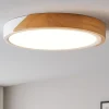 Plafoniere Moderne-Selezionato da Mazzolaluce Plafoniera per cucina rotonda bianca legno led 20w 3000k dimmerabile