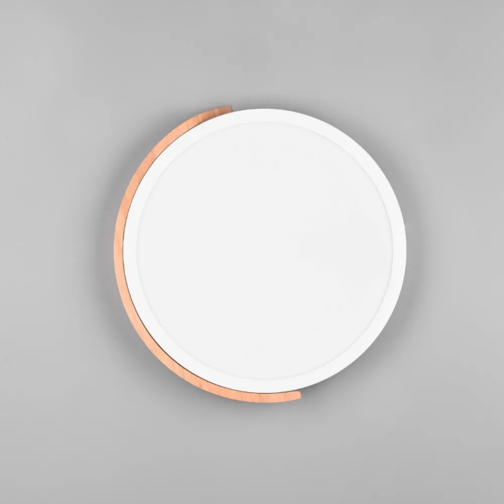 Plafoniere Moderne-Selezionato da Mazzolaluce Plafoniera per cucina rotonda bianca legno led 20w 3000k dimmerabile