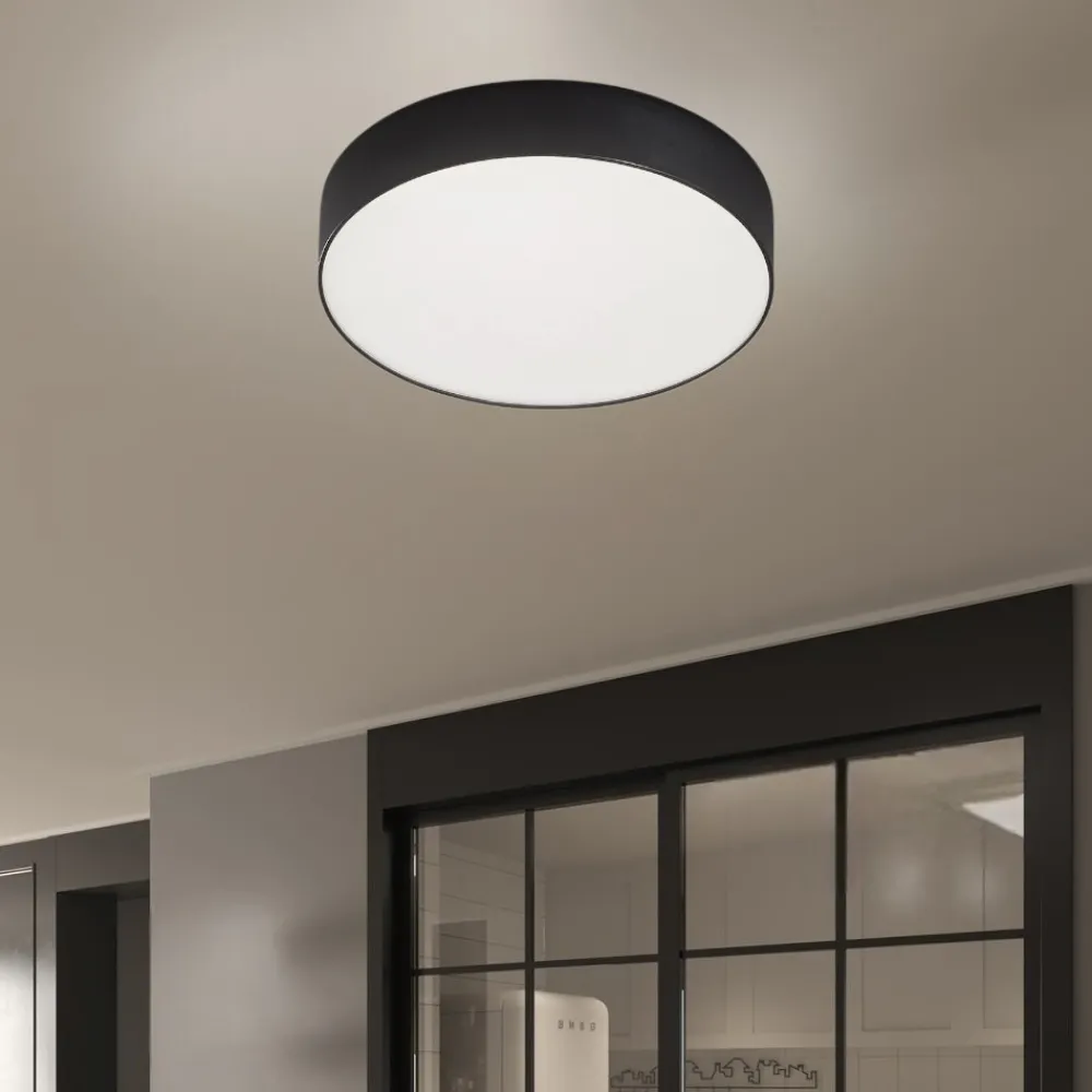 Plafoniere Moderne-Gea Luce Plafoniera per cucina 16w 4000k tonda moderna nera gea led