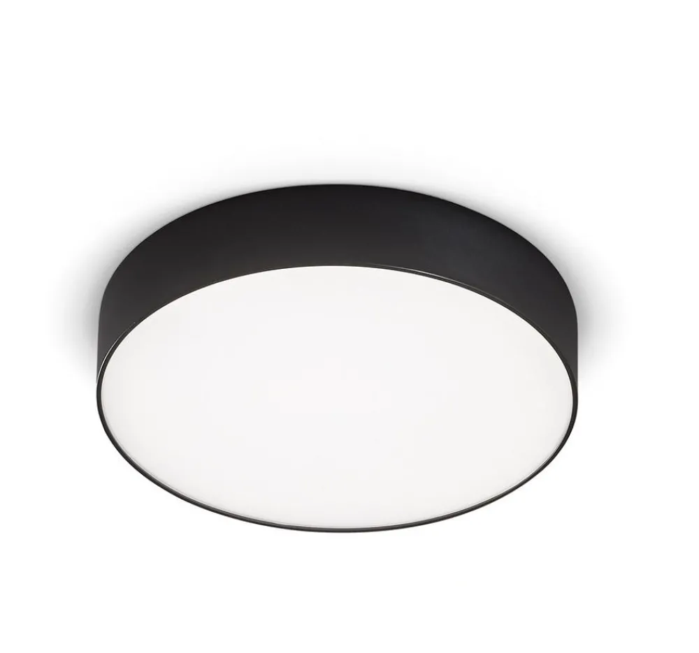 Plafoniere Moderne-Gea Luce Plafoniera per cucina 16w 4000k tonda moderna nera gea led