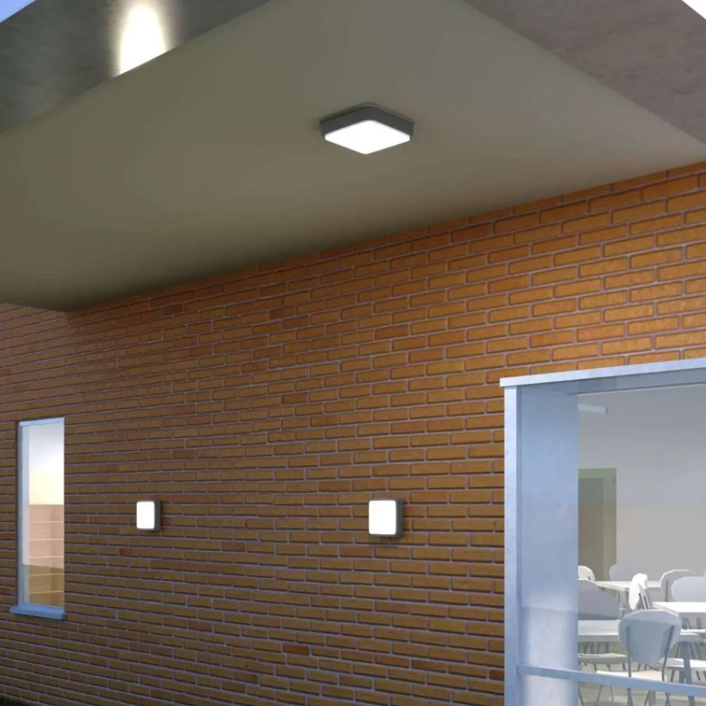 Plafoniere Da Esterno-Top Light Plafoniera per esterni quadrata antracite irvine