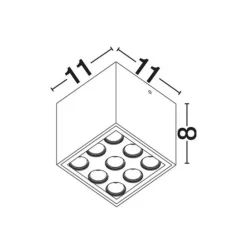 Plafoniere Da Esterno-Selezionato da Mazzolaluce Plafoniera per esterno cubo antracite led 17w 3000k