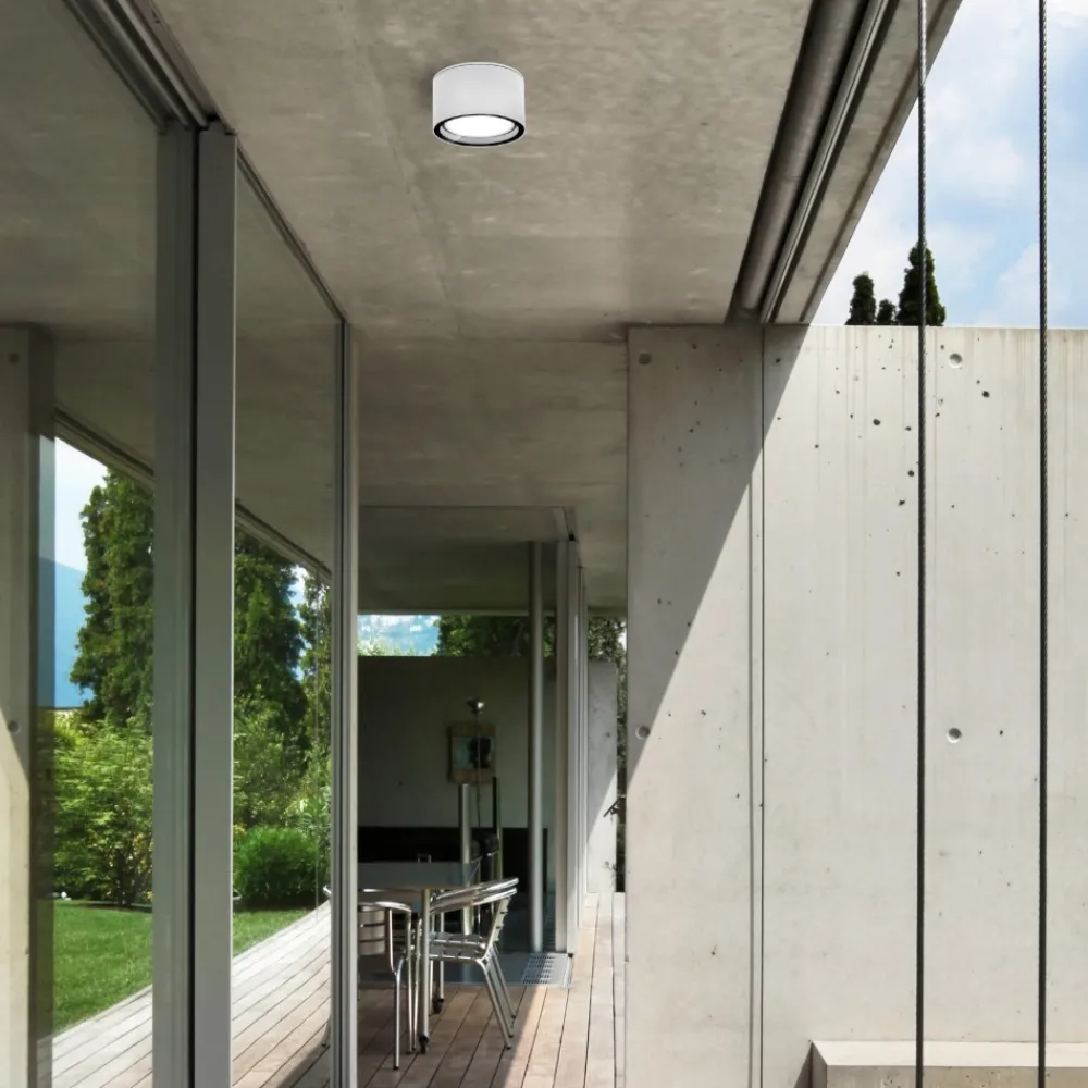 Plafoniere Da Esterno-Selezionato da Mazzolaluce Plafoniera per esterno da soffitto bianco tondo