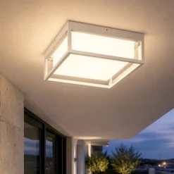 Plafoniere Da Esterno-Gea Luce Plafoniera per esterno moderna ip65 bianca led cct