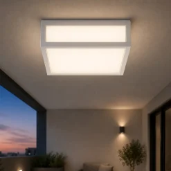 Plafoniere Da Esterno-Selezionato da Mazzolaluce Plafoniera per esterno quadrata bianca led 14w 3000k