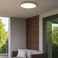 Plafoniere Da Esterno-Selezionato da Mazzolaluce Plafoniera per esterno rotonda antracite 30w 3000k