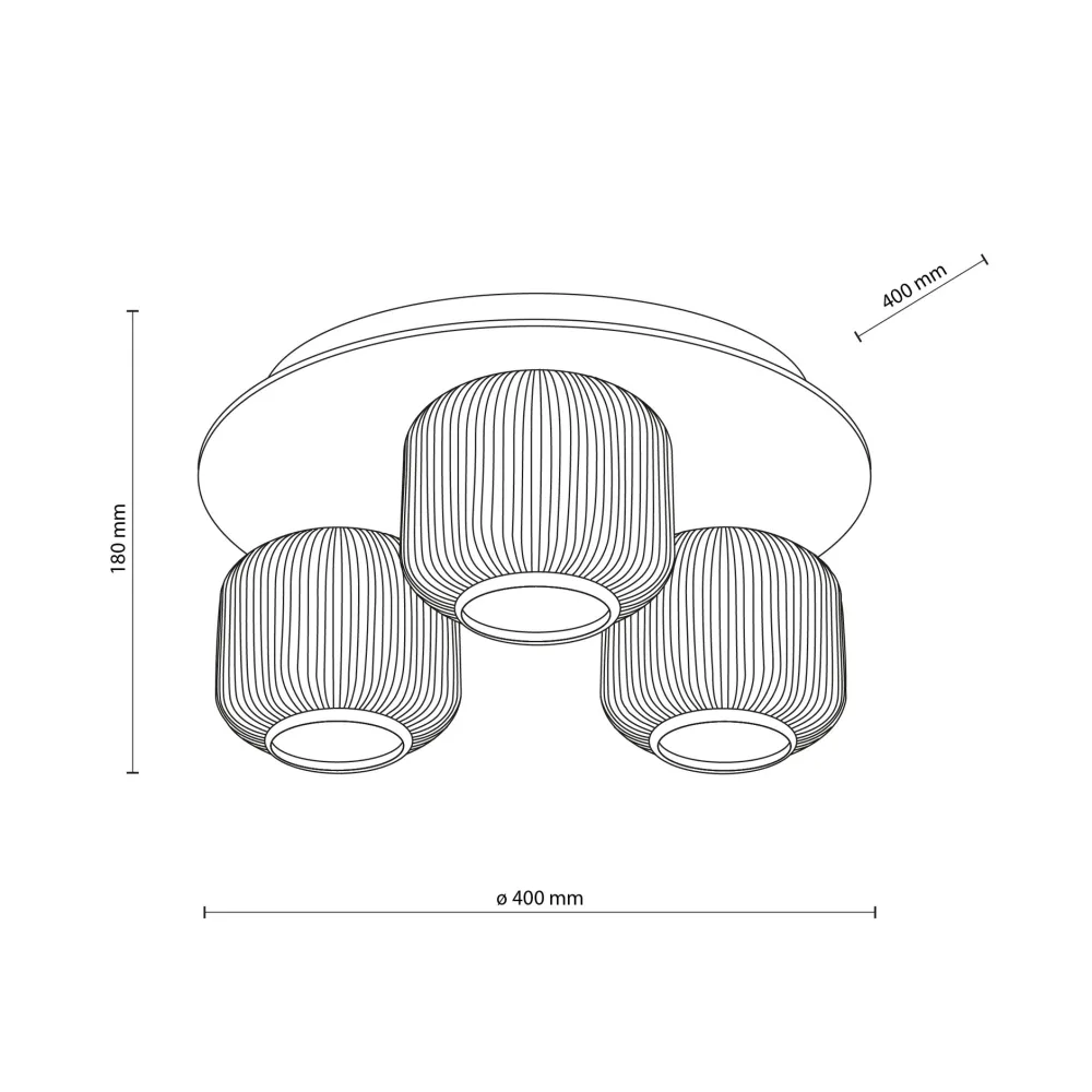 Plafoniere Moderne-Selezionato da Mazzolaluce Plafoniera per sala da pranzo in legno tonda con sfere di vetro rigato cognac
