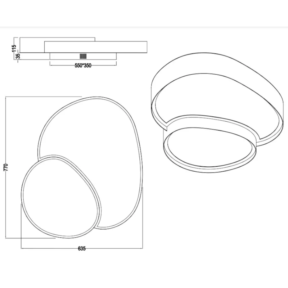 Plafoniere Moderne-Selezionato da Mazzolaluce Plafoniera per soffitto led da 2700k a 6500k design moderna nera