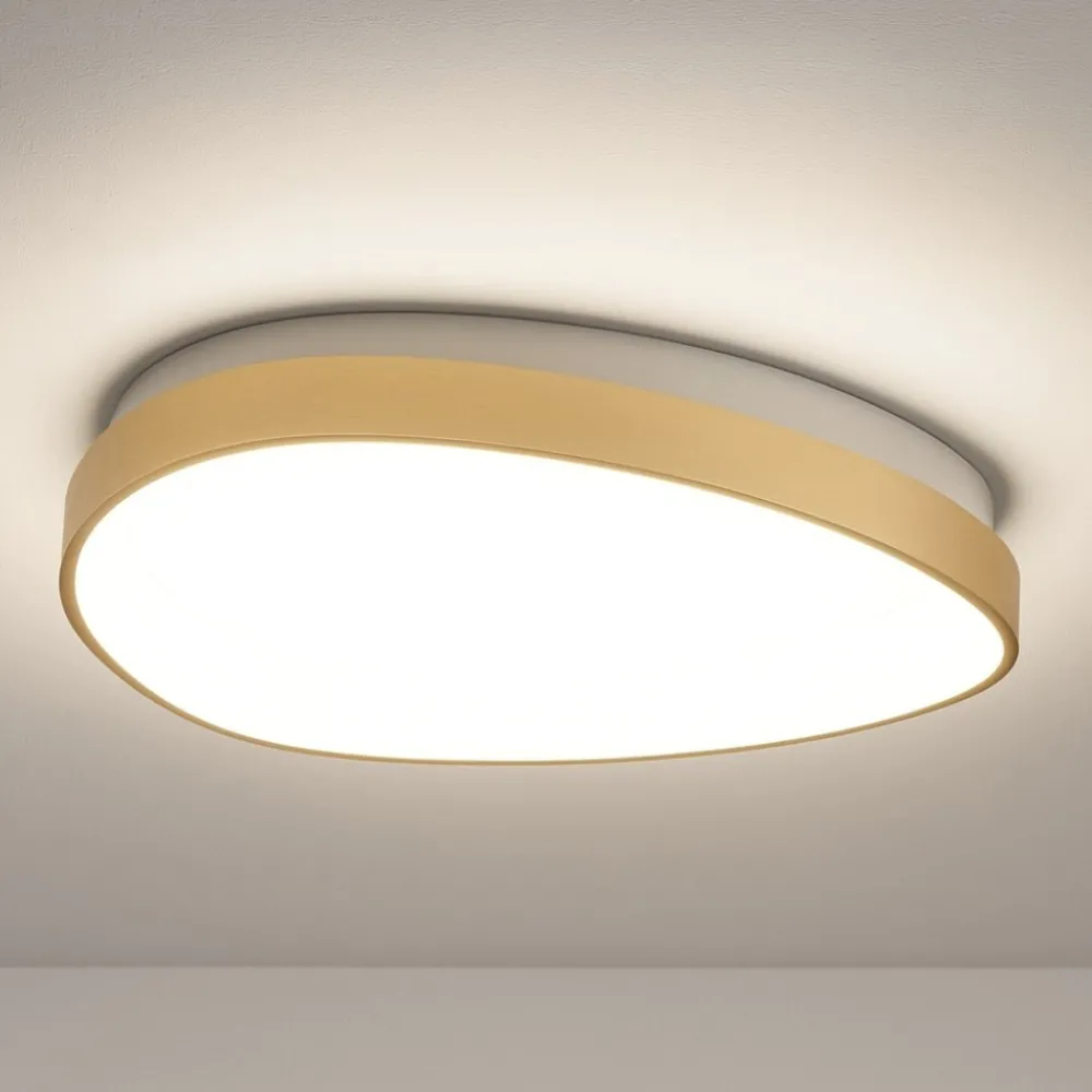 Plafoniere Moderne-Ideal Lux Plafoniera per soffitto led gemini pl d042 ovale ottone 3000k