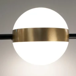 Plafoniere Moderne-Selezionato da Mazzolaluce Plafoniera per soggiorno contemporaneo nero oro con sfere led 3000k