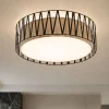 Plafoniere Moderne-Selezionato da Mazzolaluce Plafoniera per soggiorno in tessuto nero 72 cm cilindro design moderno