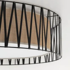 Plafoniere Moderne-Selezionato da Mazzolaluce Plafoniera per soggiorno in tessuto nero 72 cm cilindro design moderno