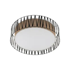Plafoniere Moderne-Selezionato da Mazzolaluce Plafoniera per soggiorno in tessuto nero 72 cm cilindro design moderno