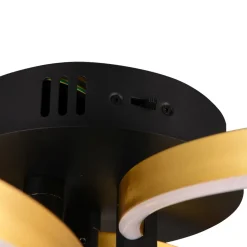 Plafoniere Moderne-Selezionato da Mazzolaluce Plafoniera per soggiorno led dimmerabile nero oro moderna