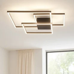 Plafoniere Moderne-Selezionato da Mazzolaluce Plafoniera per soggiorno led 42w 3000k dimmerabile nera moderna