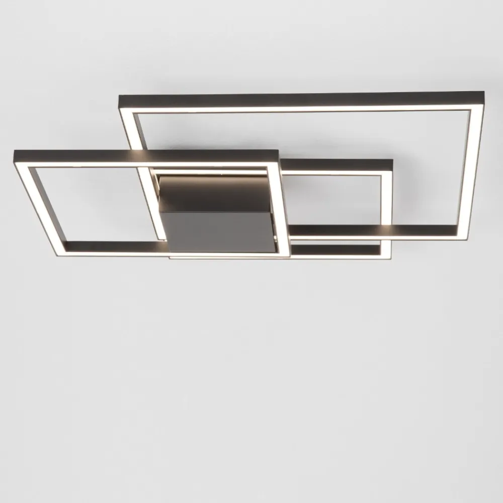 Plafoniere Moderne-Selezionato da Mazzolaluce Plafoniera per soggiorno led 42w 3000k dimmerabile nera moderna