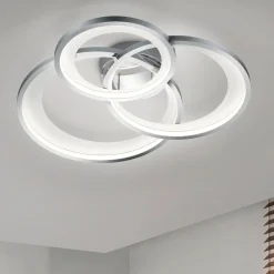 Plafoniere Moderne-Selezionato da Mazzolaluce Plafoniera per soggiorno moderno cromo lucido led 36w dimmerabile