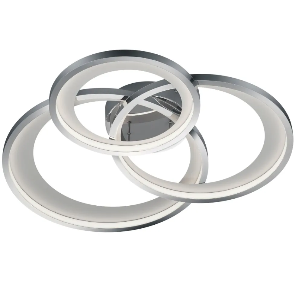Plafoniere Moderne-Selezionato da Mazzolaluce Plafoniera per soggiorno moderno cromo lucido led 36w dimmerabile