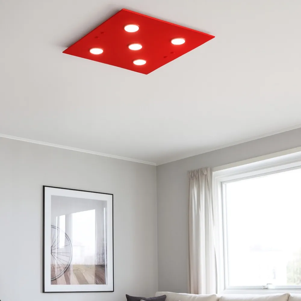 Plafoniere Moderne-Top Light Plafoniera per soggiorno moderno vetro rosso