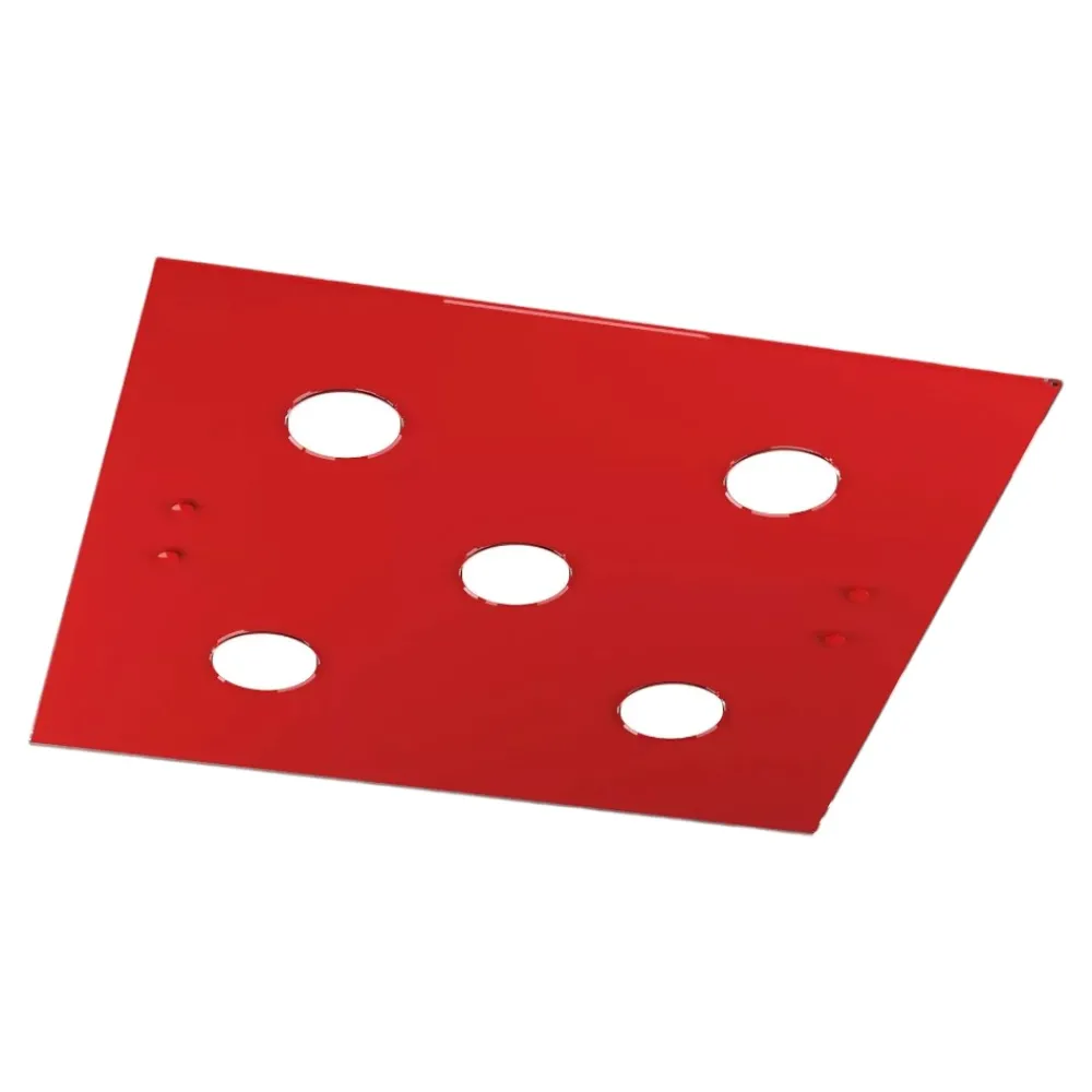 Plafoniere Moderne-Top Light Plafoniera per soggiorno moderno vetro rosso