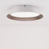 Plafoniere Moderne-Selezionato da Mazzolaluce Plafoniera per soggiorno moderna bianca e caffe tonda led 3000k dimmerabile