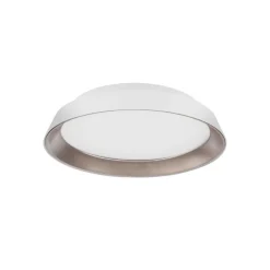 Plafoniere Moderne-Selezionato da Mazzolaluce Plafoniera per soggiorno moderna bianca e caffe tonda led 3000k dimmerabile