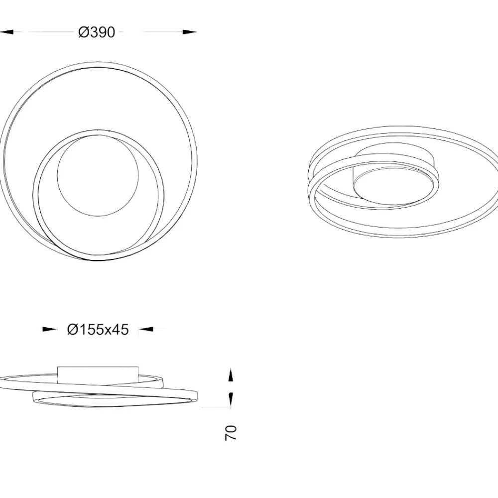 Plafoniere Moderne-Selezionato da Mazzolaluce Plafoniera per soggiorno nera led 22w 3000k