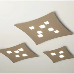 Plafoniere Moderne-Gea Luce Plafoniera per soggiorno tortora isotta