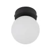 Plafoniere Moderne-Selezionato da Mazzolaluce Plafoniera piccola nera sfera di vetro bianco da soffitto