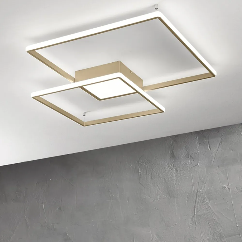 Plafoniere Moderne-Ondaluce Plafoniera pl dowel gr oro led 60w 3000k design minimal