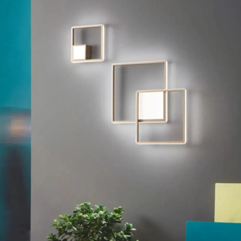 Plafoniere Moderne-Ondaluce Plafoniera pl dowel gr oro led 60w 3000k design minimal