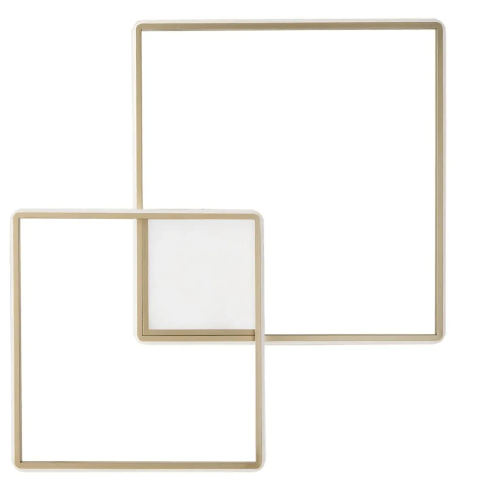 Plafoniere Moderne-Ondaluce Plafoniera pl dowel gr oro led 60w 3000k design minimal