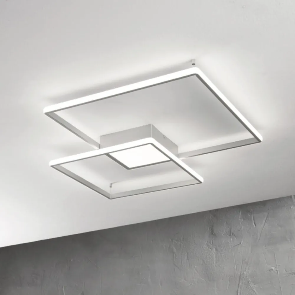 Plafoniere Moderne-Ondaluce Plafoniera pl dowel led 3000k dimmerabile grigio