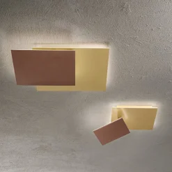 Plafoniere Moderne-Perenz Illuminazione Plafoniera post led 48w 3000k marrone oro moderna