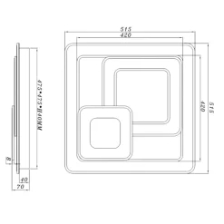 Plafoniere Moderne-Selezionato da Mazzolaluce Plafoniera quadrata bianca led da 2700k a 6000k moderna