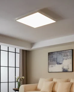 Plafoniere Moderne-Eglo Plafoniera quadrata bianca led dimmerabile 32w controllo remoto app herrora