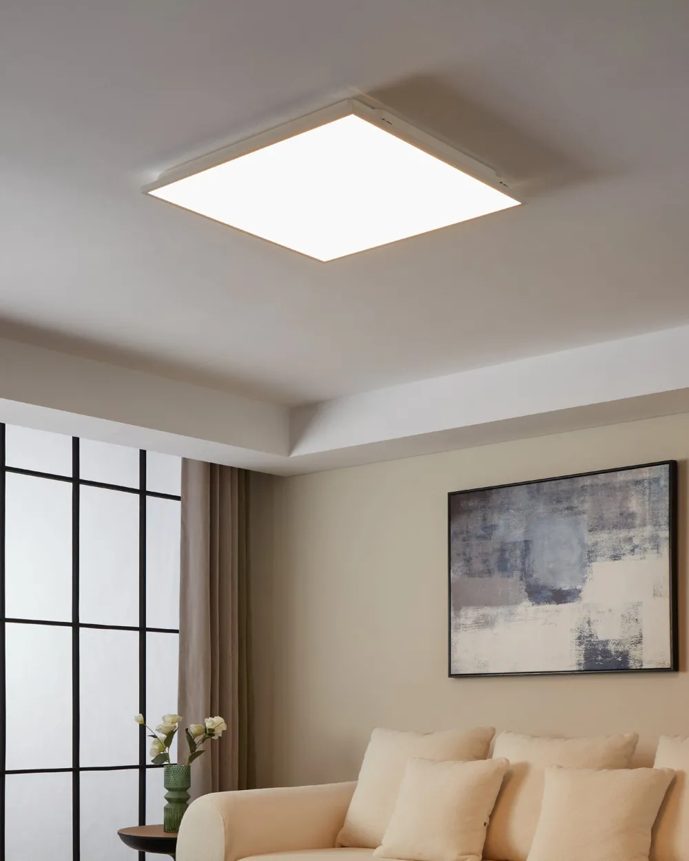 Plafoniere Moderne-Eglo Plafoniera quadrata bianca led dimmerabile 32w controllo remoto app herrora
