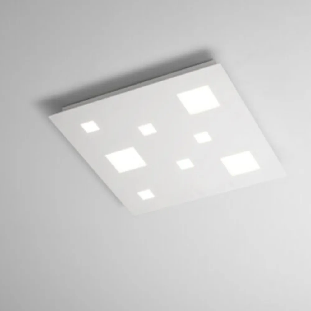 Plafoniere Moderne-IsyLuce Plafoniera quadrata da cucina moderna bianca checker board