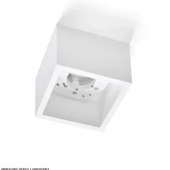 Plafoniere Moderne-Sforzin Illuminazione Plafoniera quadrata da cucina sforzin mylasa in gesso