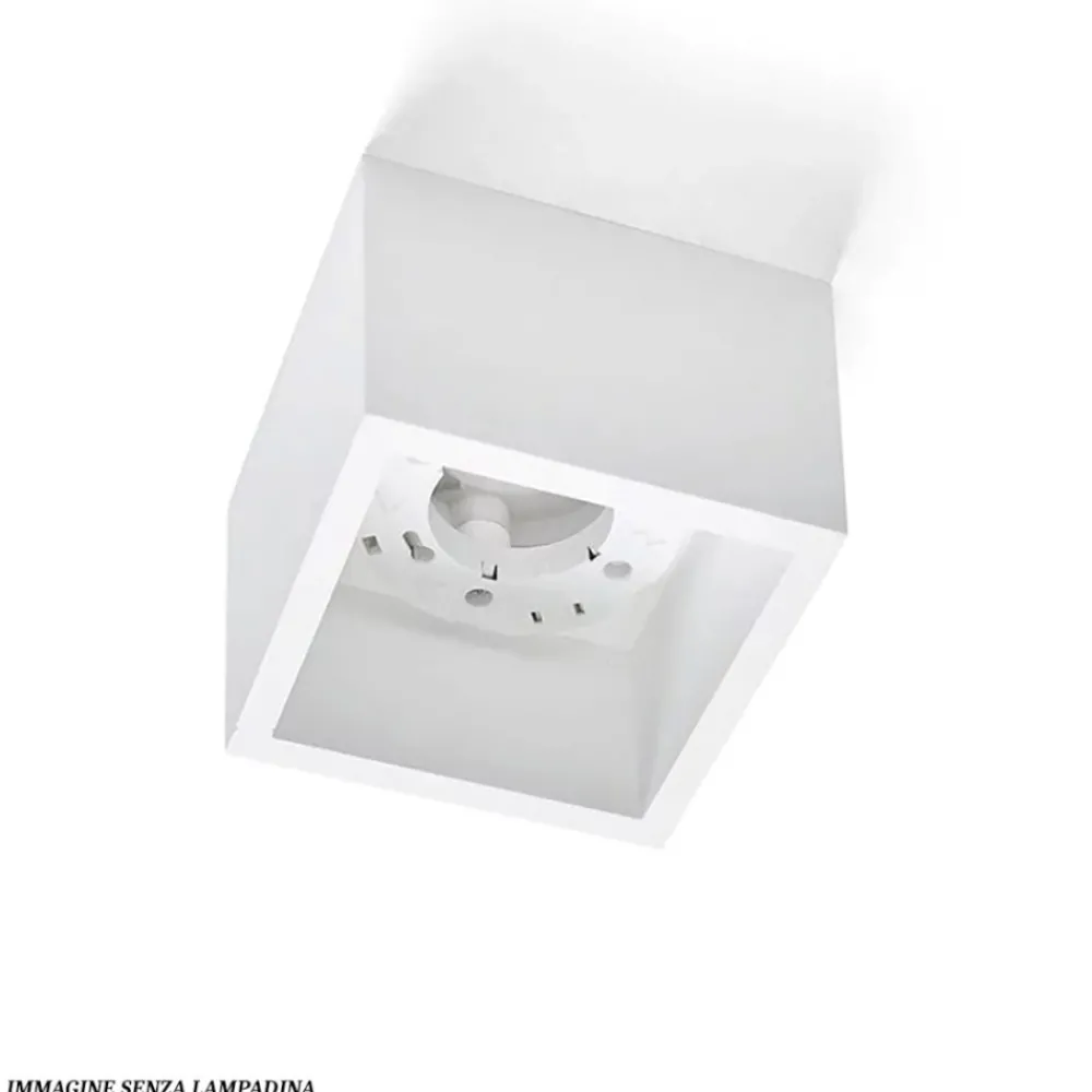 Plafoniere Moderne-Sforzin Illuminazione Plafoniera quadrata da cucina sforzin mylasa in gesso